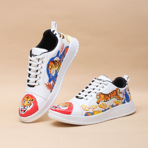 Hand-Painted Sneakers - Tiger