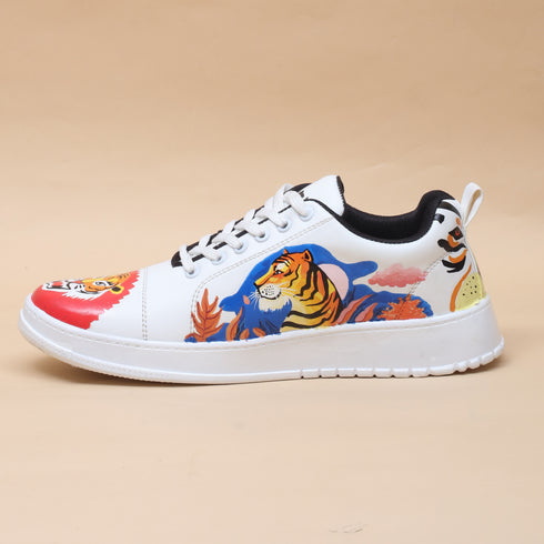 Hand-Painted Sneakers - Tiger