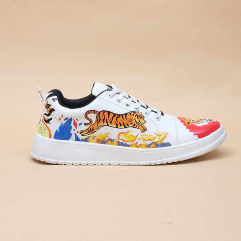 Hand-Painted Sneakers - Tiger