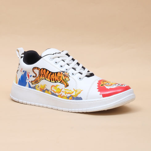 Hand-Painted Sneakers - Tiger