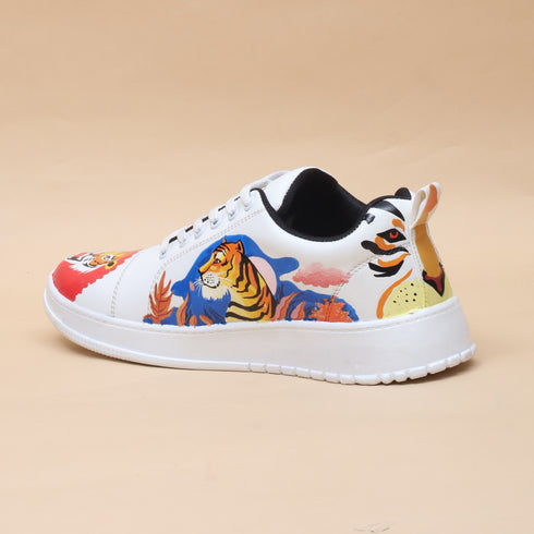 Hand-Painted Sneakers - Tiger