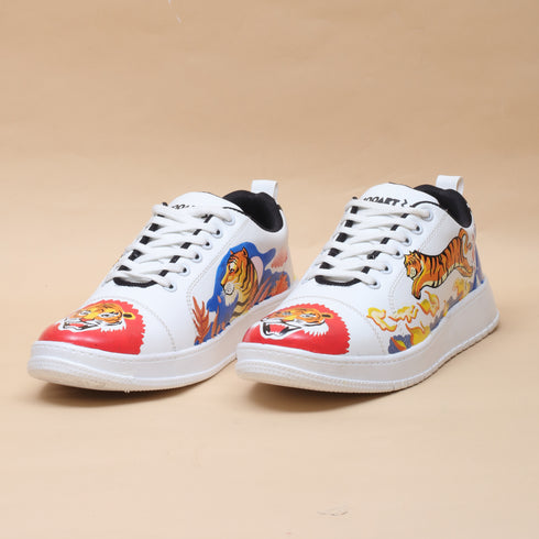 Hand-Painted Sneakers - Tiger
