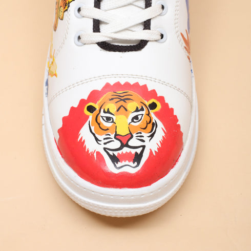 Hand-Painted Sneakers - Tiger
