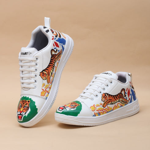 Hand-Painted Sneakers - Tiger
