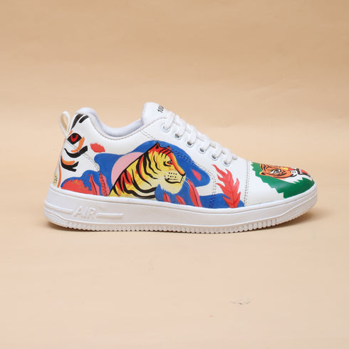 Hand-Painted Sneakers - Tiger