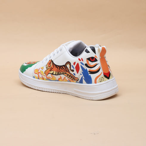 Hand-Painted Sneakers - Tiger