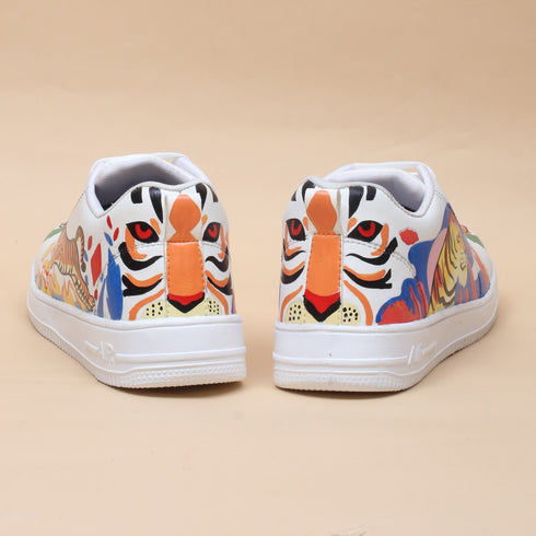 Hand-Painted Sneakers - Tiger