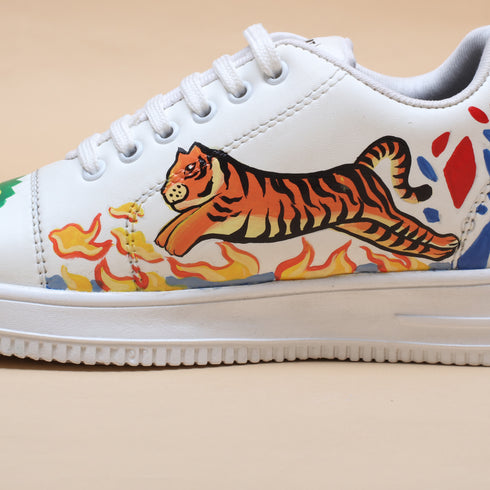 Hand-Painted Sneakers - Tiger