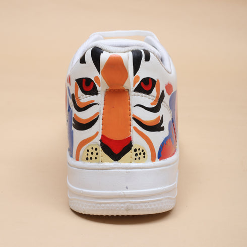 Hand-Painted Sneakers - Tiger