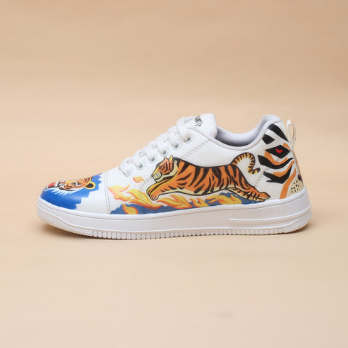 Hand-Painted Sneakers - Tiger