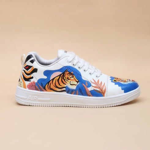 Hand-Painted Sneakers - Tiger