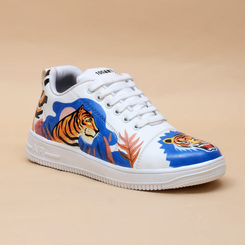 Hand-Painted Sneakers - Tiger