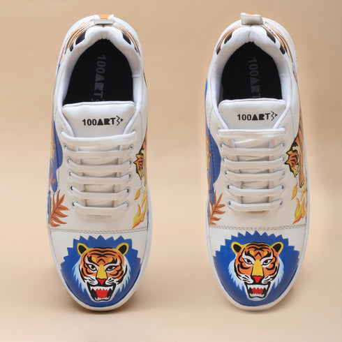 Hand-Painted Sneakers - Tiger