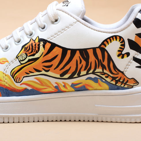 Hand-Painted Sneakers - Tiger