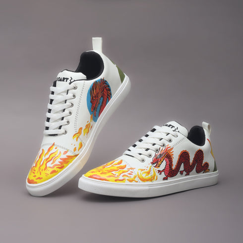 Hand-Painted Sneakers - Red Fang