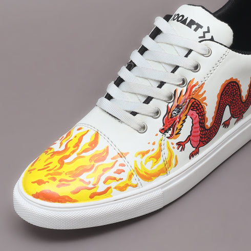 Hand-Painted Sneakers - Red Fang
