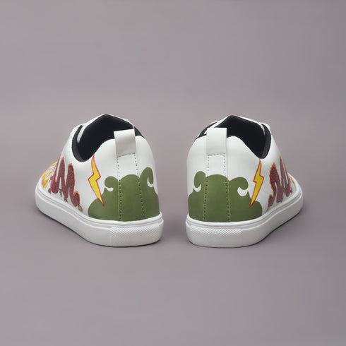 Hand-Painted Sneakers - Red Fang