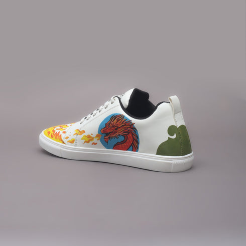 Hand-Painted Sneakers - Red Fang
