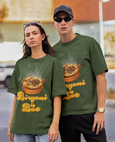 Biryani is Bae Printed T-Shirt - Green