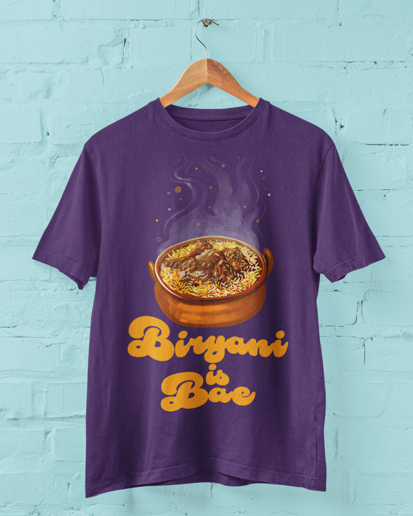 Biryani is Bae Printed T-Shirt - Purple