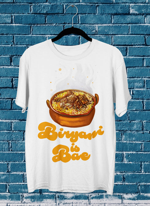 Biryani is Bae Printed T-Shirt - White