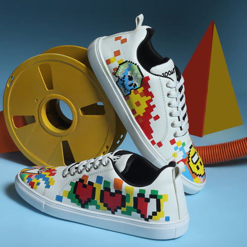 Hand-Painted Sneakers - Pixel