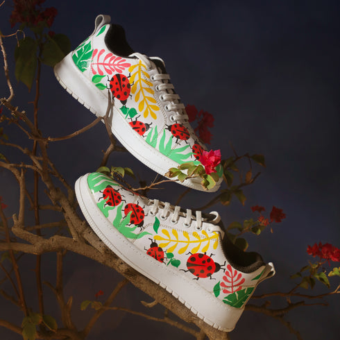 Hand-Painted Sneakers - Ladybird