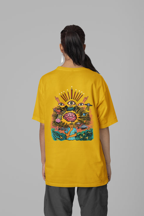 Inner Cosmos Printed T-Shirt - Yellow