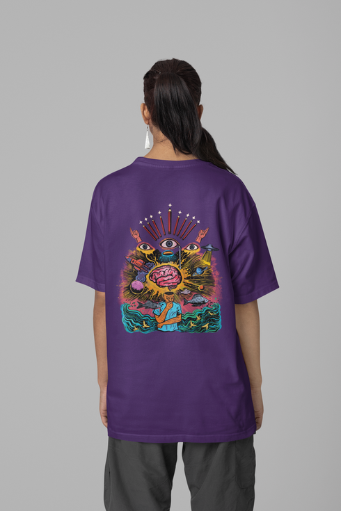Inner Cosmos Printed T-Shirt - Purple