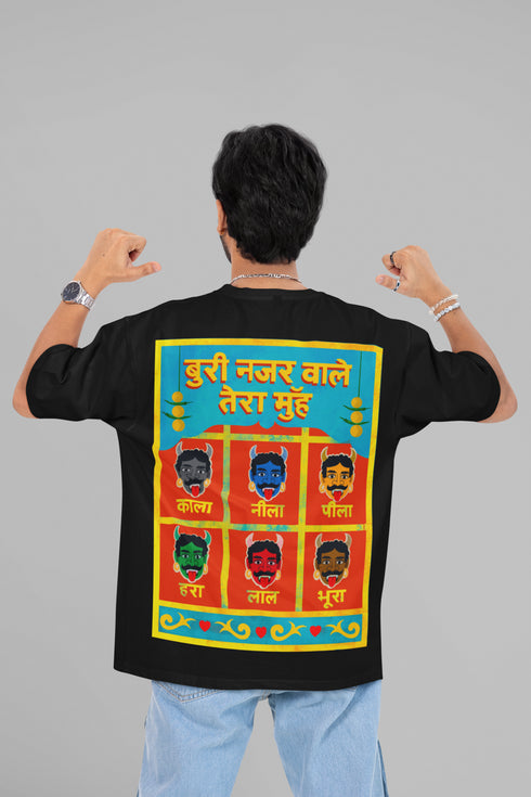 Buri Nazar Waale Printed T-Shirt - Black