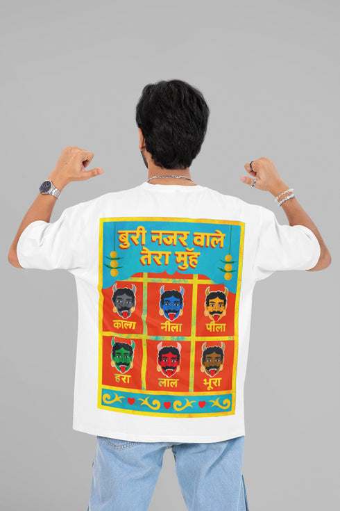 Buri Nazar Waale Printed T-Shirt - White