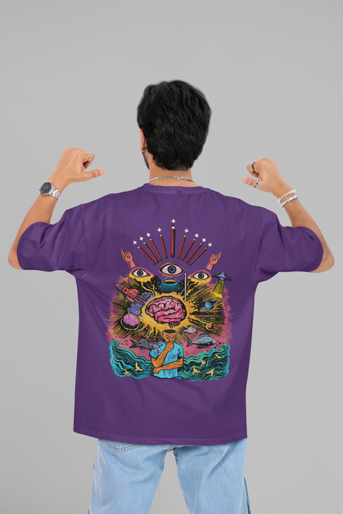 Inner Cosmos Printed T-Shirt - Purple