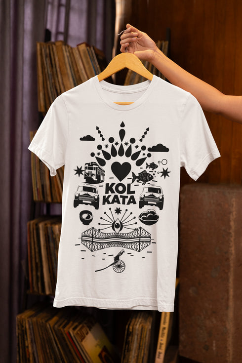 Fatafati Kolkata Printed T-Shirt - White