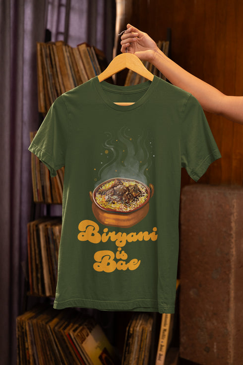 Biryani is Bae Printed T-Shirt - Green