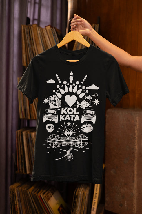 Fatafati Kolkata Printed T-Shirt - Black