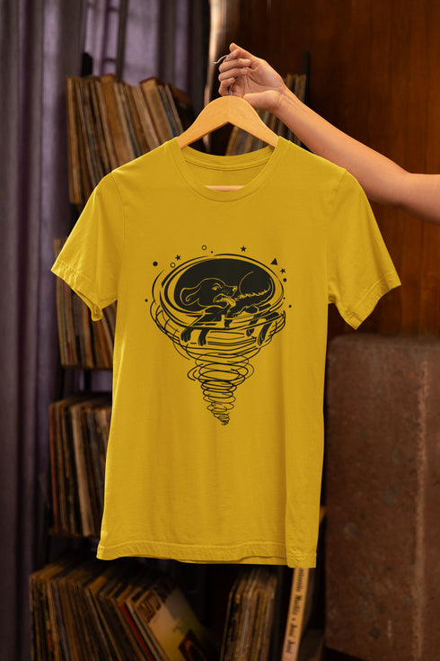 Cyclone Printed T-Shirt - Mustard Yellow