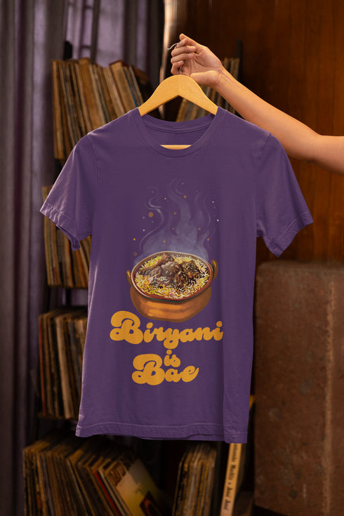 Biryani is Bae Printed T-Shirt - Purple