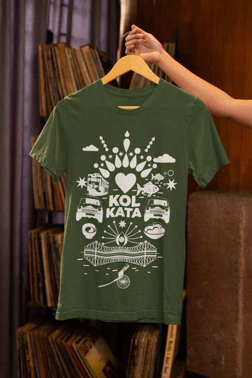 Fatafati Kolkata Printed T-Shirt - Green