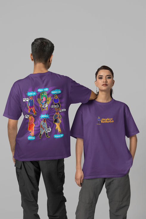 People Of Kolkata Printed T-Shirt - Purple
