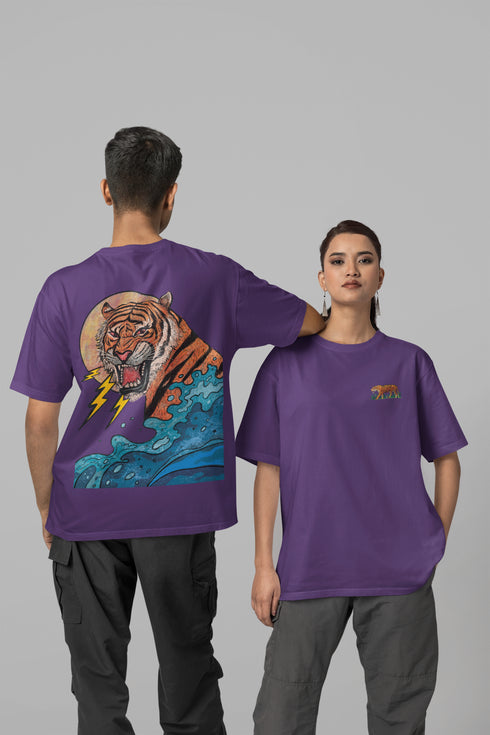 Beast Printed T-Shirt - Purple