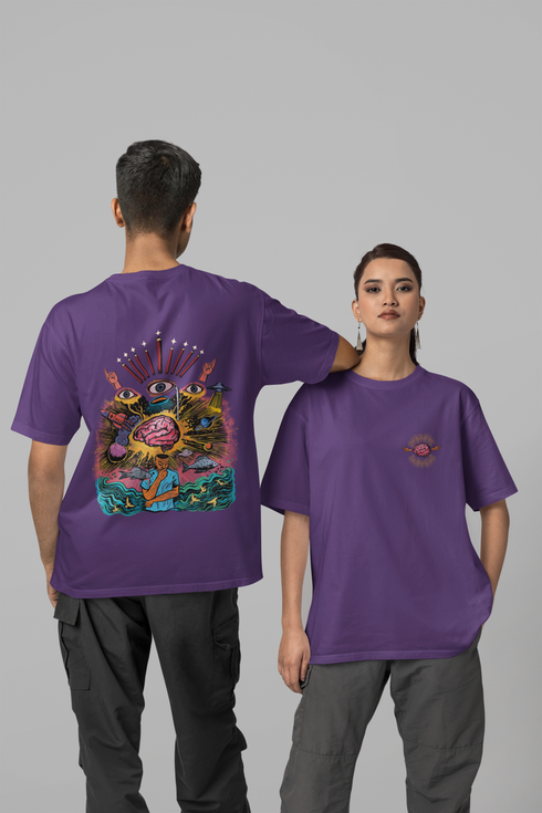Inner Cosmos Printed T-Shirt - Purple