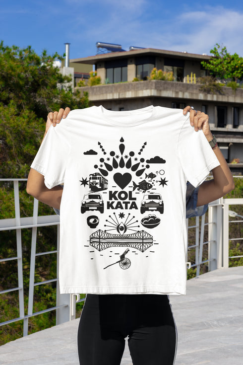 Fatafati Kolkata Printed T-Shirt - White