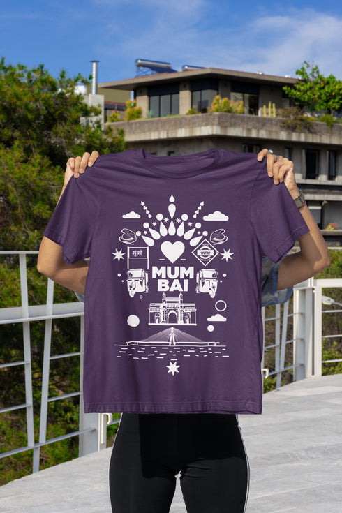 Aamchi Mumbai Printed T-Shirt - Purple