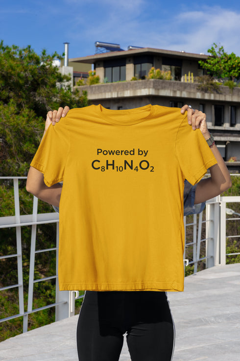 Caffeinated Printed T-Shirt - Mustard Yellow