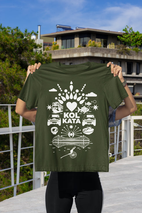Fatafati Kolkata Printed T-Shirt - Green
