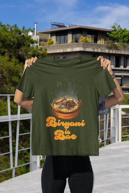 Biryani is Bae Printed T-Shirt - Green