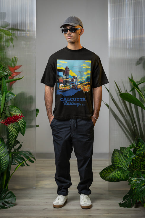 Calcutta Calling Printed T-Shirt - Black