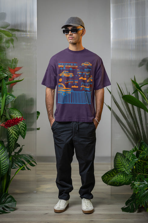 Monday To Friday Printed T-Shirt - Purple