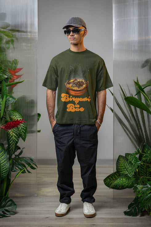 Biryani is Bae Printed T-Shirt - Green
