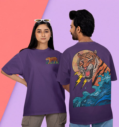 Beast Printed T-Shirt - Purple